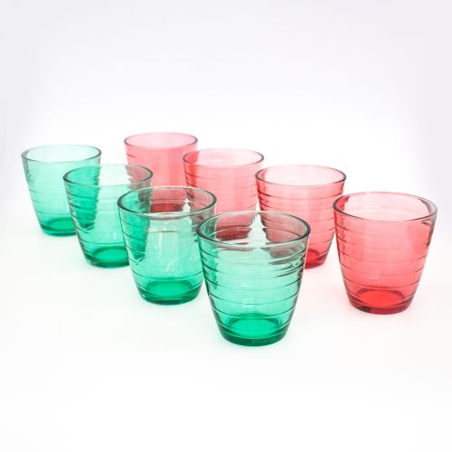 8 Vasos de vidrio – 2 colores